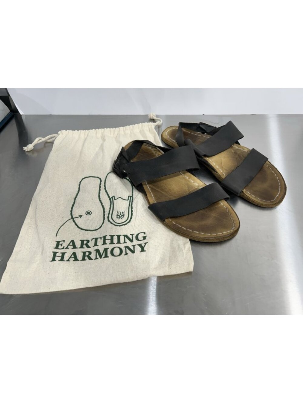 Earthing Harmony Grounding Double Strap Sandals Size 45 Mens 12 12.5 w/ Dust Bag